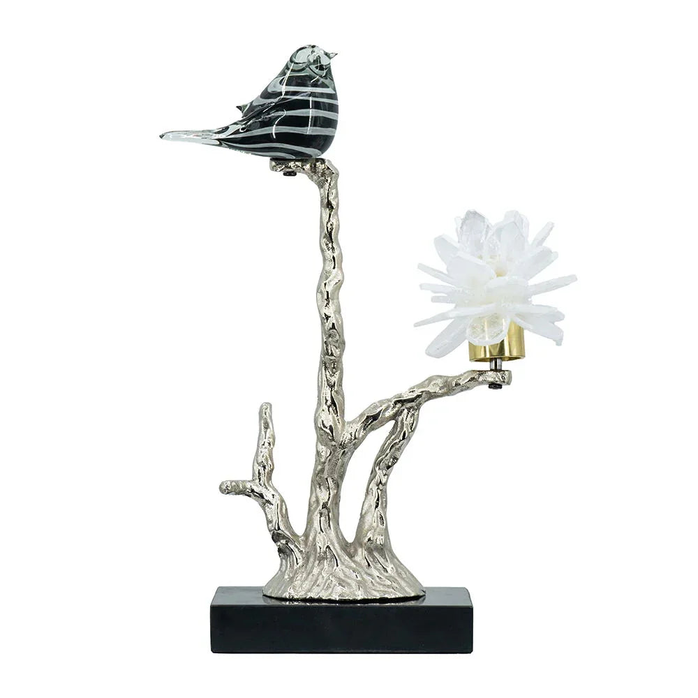 Aluminum Candle Holder With Marble Stand - Furniture Home Direct