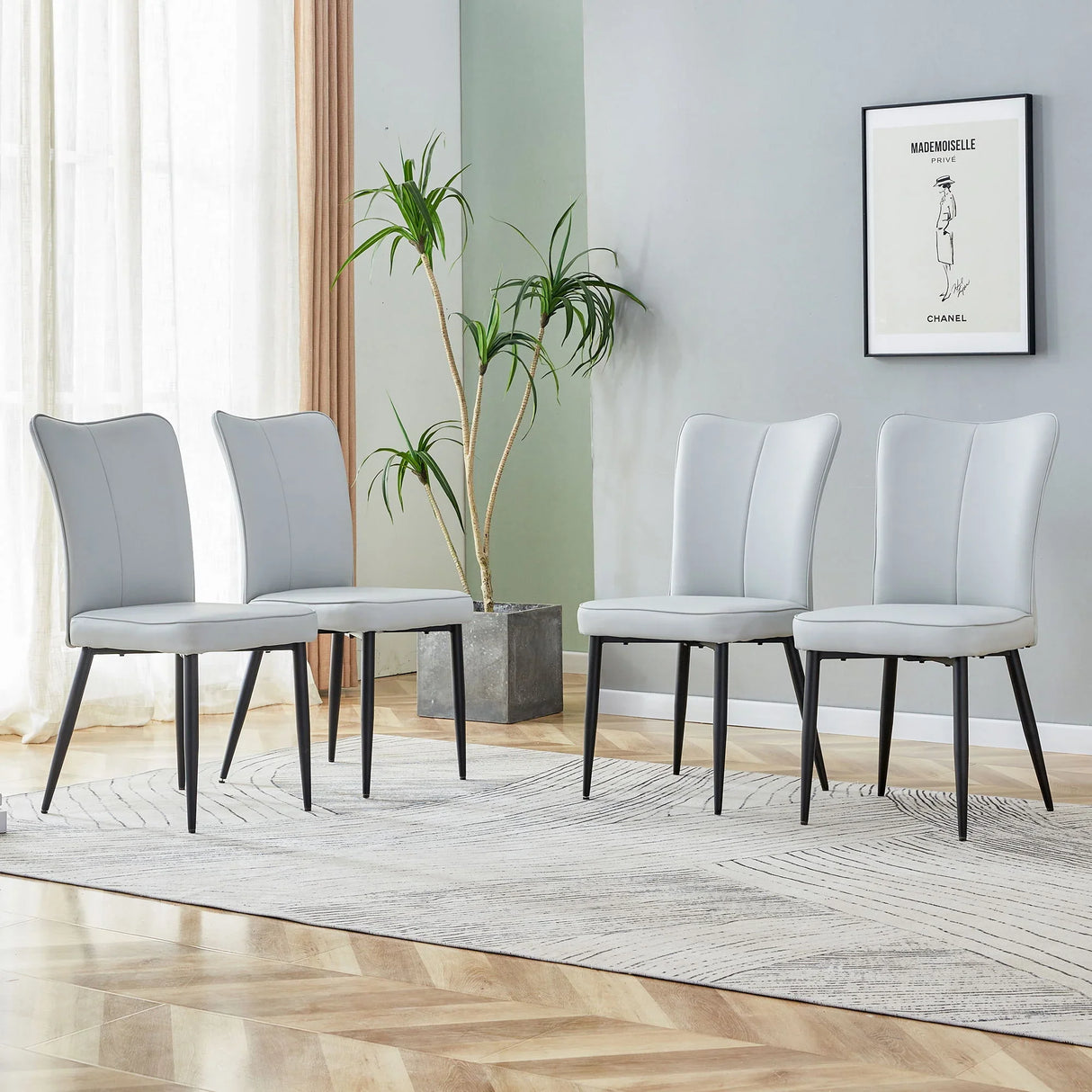 Modern Minimalist Dining Chairs With Metal Legs - Furniture Home Direct