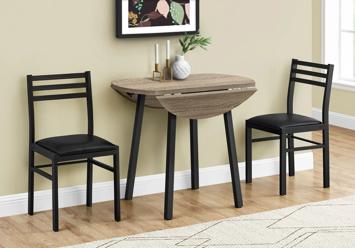 3 Pieces Dining Table Set, Small, Drop Leaf, Contemporary & Modern - Furniture Home Direct