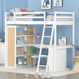 Loft Bed With Ladder, Shelves, And Desk - Furniture Home Direct