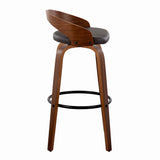 Grotto - Mid Century Modern Fixed Height Barstool & Swivel With Round Footrest (Set of 2) - Furniture Home Direct
