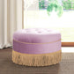 Yolanda - Round Upholstered Accent Ottoman - Furniture Home Direct