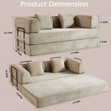 Convertible Sleeper Sofa Bed With Cylindrical Pillow, With Fixed Shape Frame - Furniture Home Direct