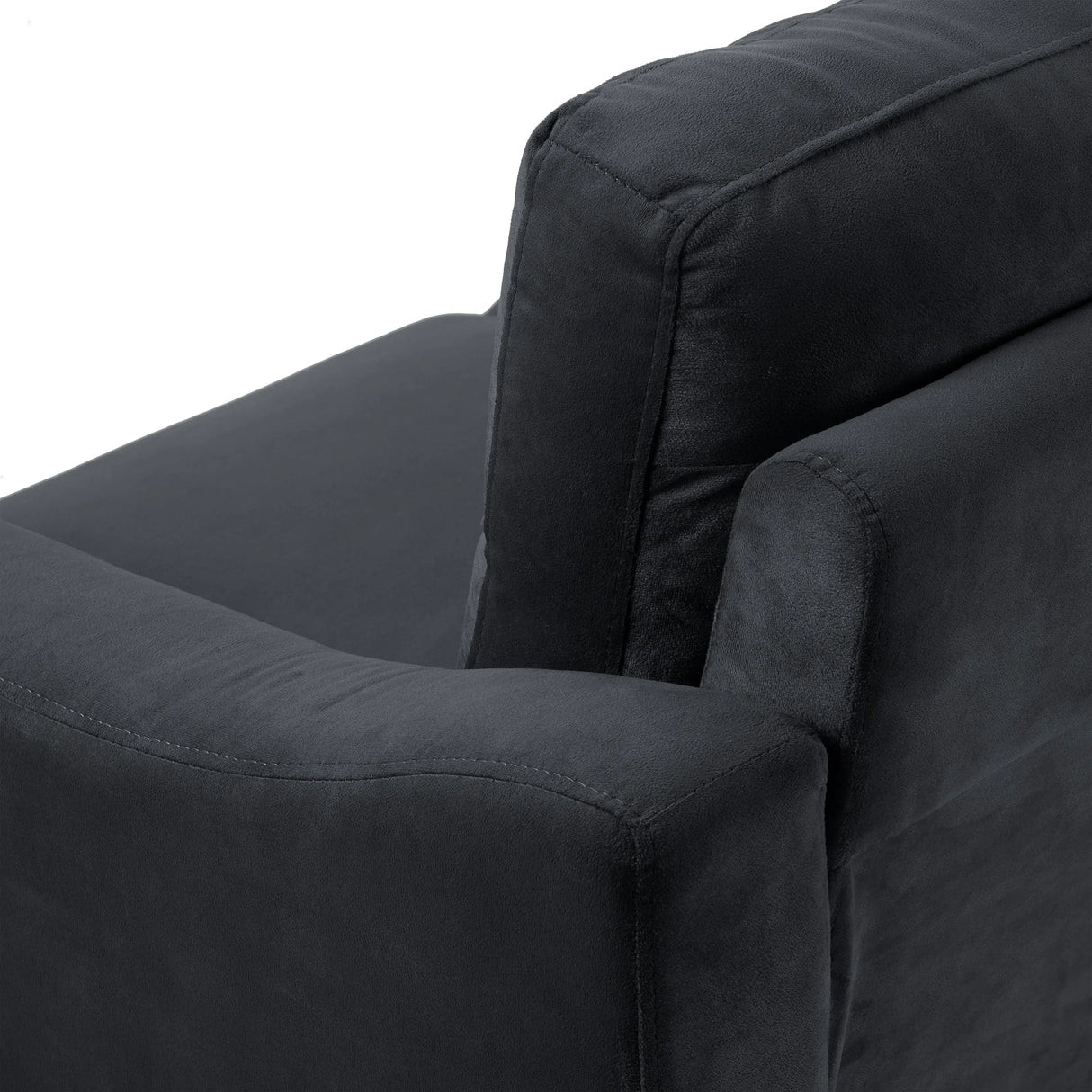 living Room Set With Sofa, Love seat and Accent Chair - Black - Furniture Home Direct