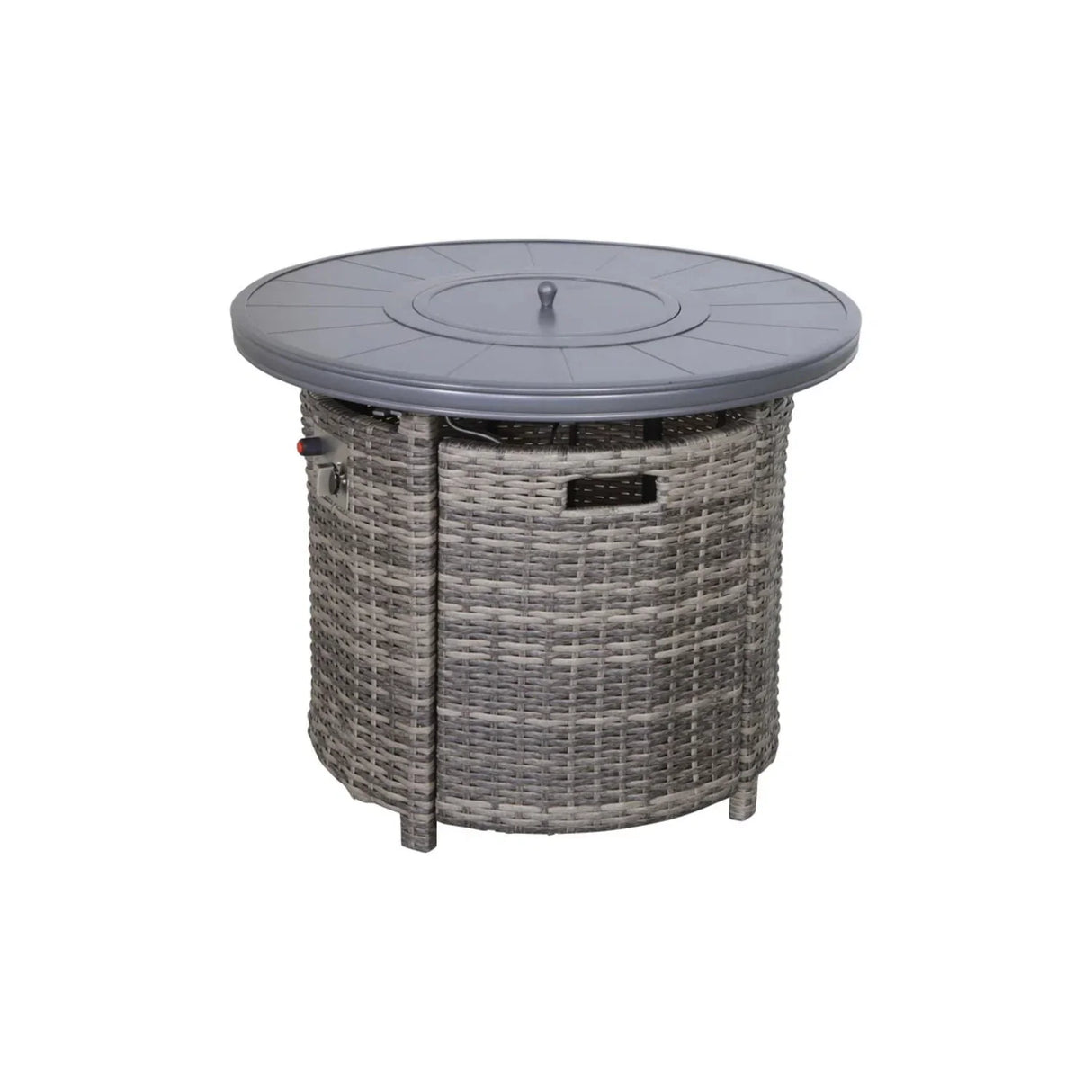 Wicker Outdoor Lounge Set With Cushions And Fire Pit - Furniture Home Direct