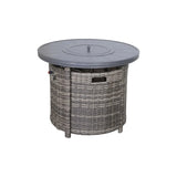 Wicker Outdoor Lounge Set With Cushions And Fire Pit - Furniture Home Direct