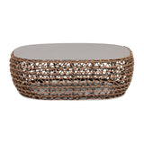 Willow - Oval Woven Patio Coffee Table, Wicker Frame - Furniture Home Direct