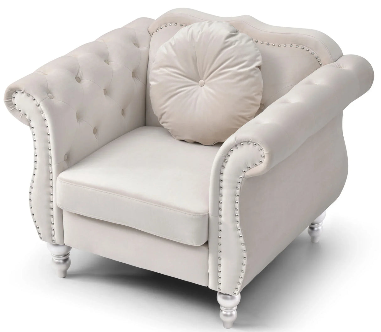 Chic Transitional Flared Arm Chair - Furniture Home Direct