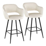 Margarite - Contemporary Fixed Height Counter Stool With Square Footrest (Set of 2) - Furniture Home Direct