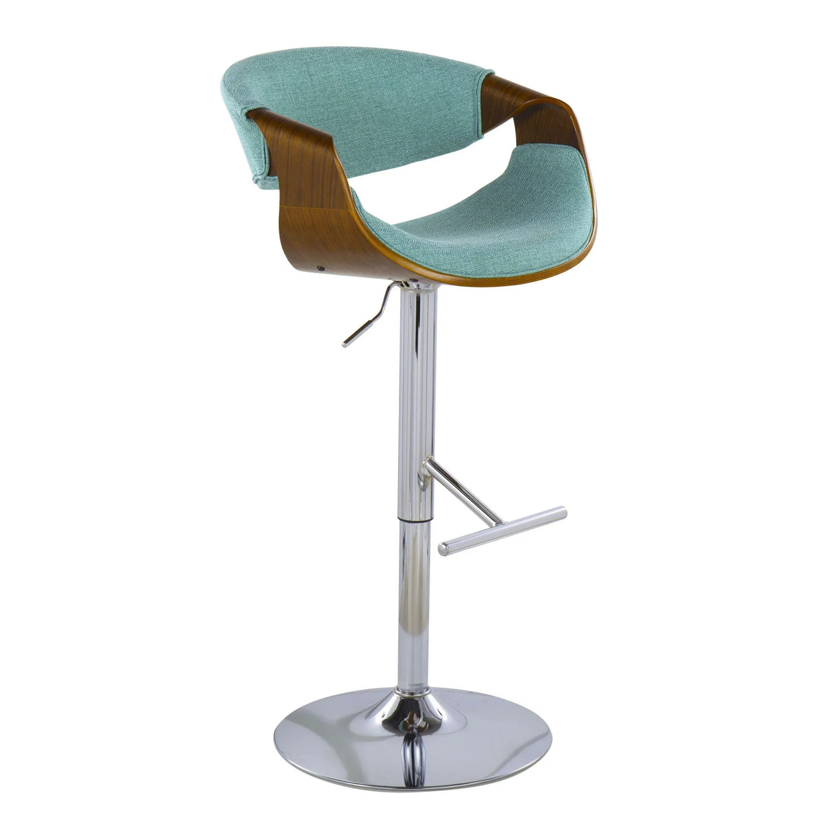 Curvo - Mid Century Modern Adjustable Barstool With Swivel With Straight T Footrest - Furniture Home Direct