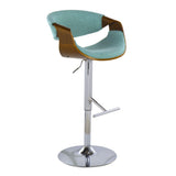 Curvo - Mid Century Modern Adjustable Barstool With Swivel With Straight T Footrest - Furniture Home Direct