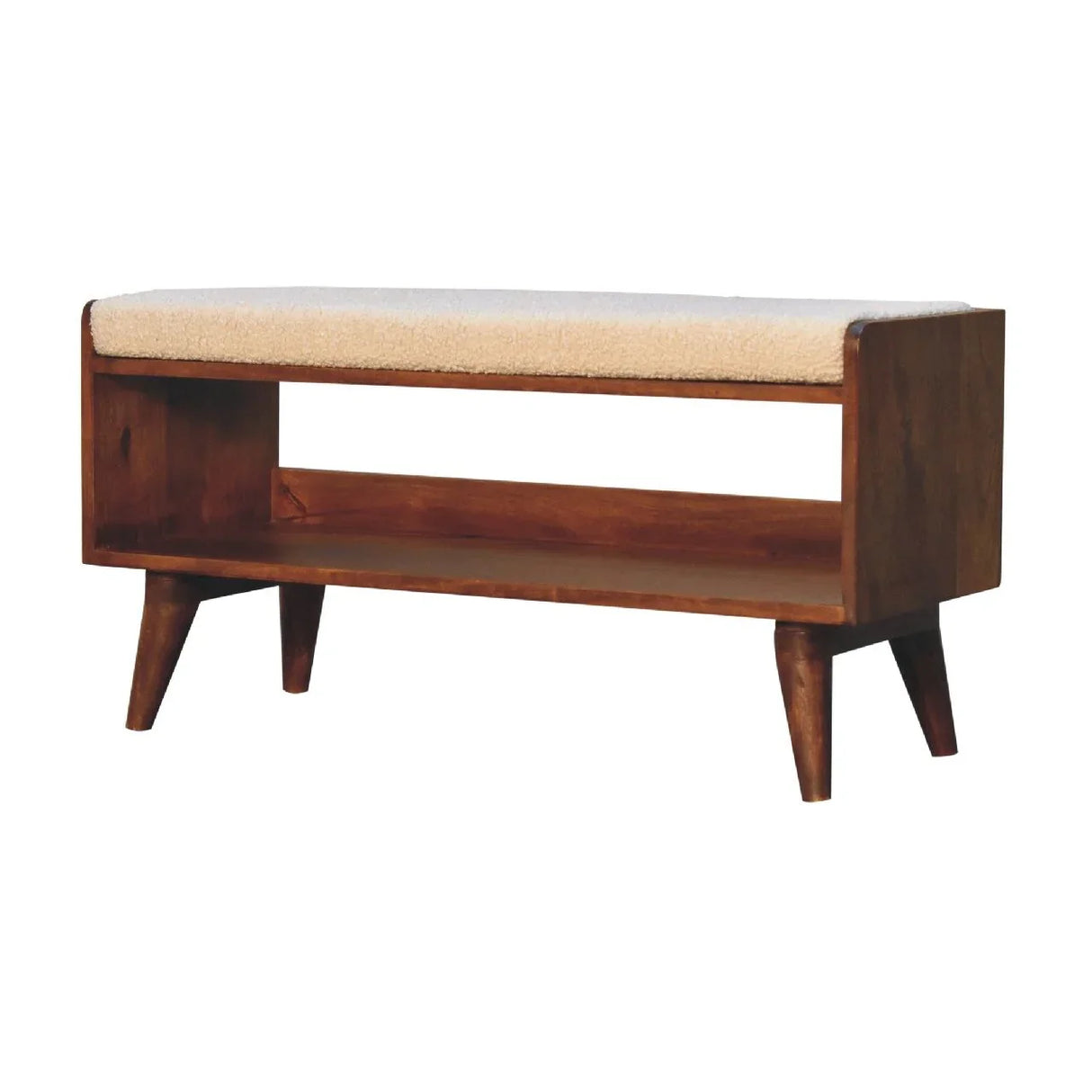 Solid Wood Bench With Upholstered Sea - Furniture Home Direct