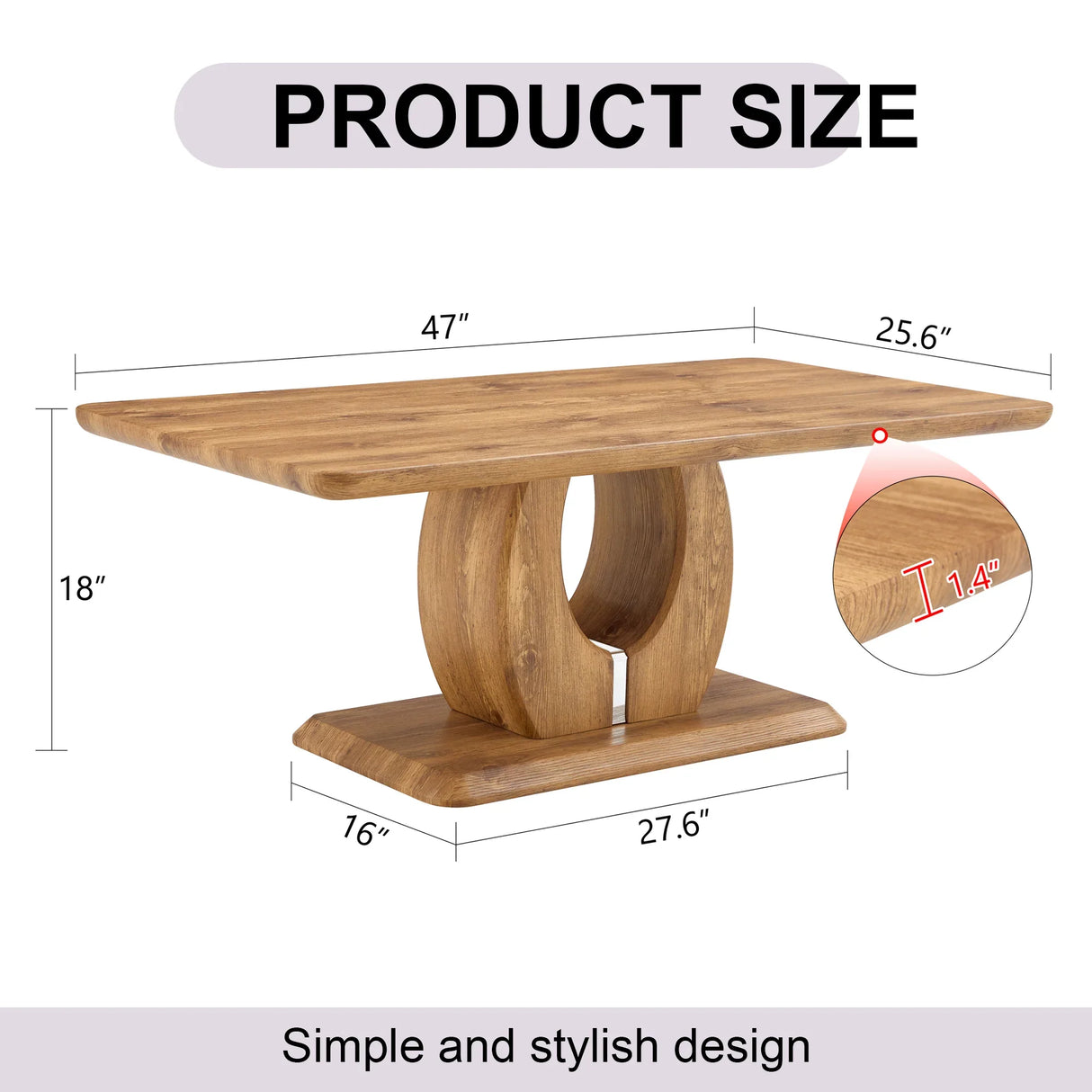 Coffee Table Wood Rectangular With Curved Base Walnut - Furniture Home Direct