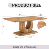 Coffee Table Wood Rectangular With Curved Base Walnut - Furniture Home Direct