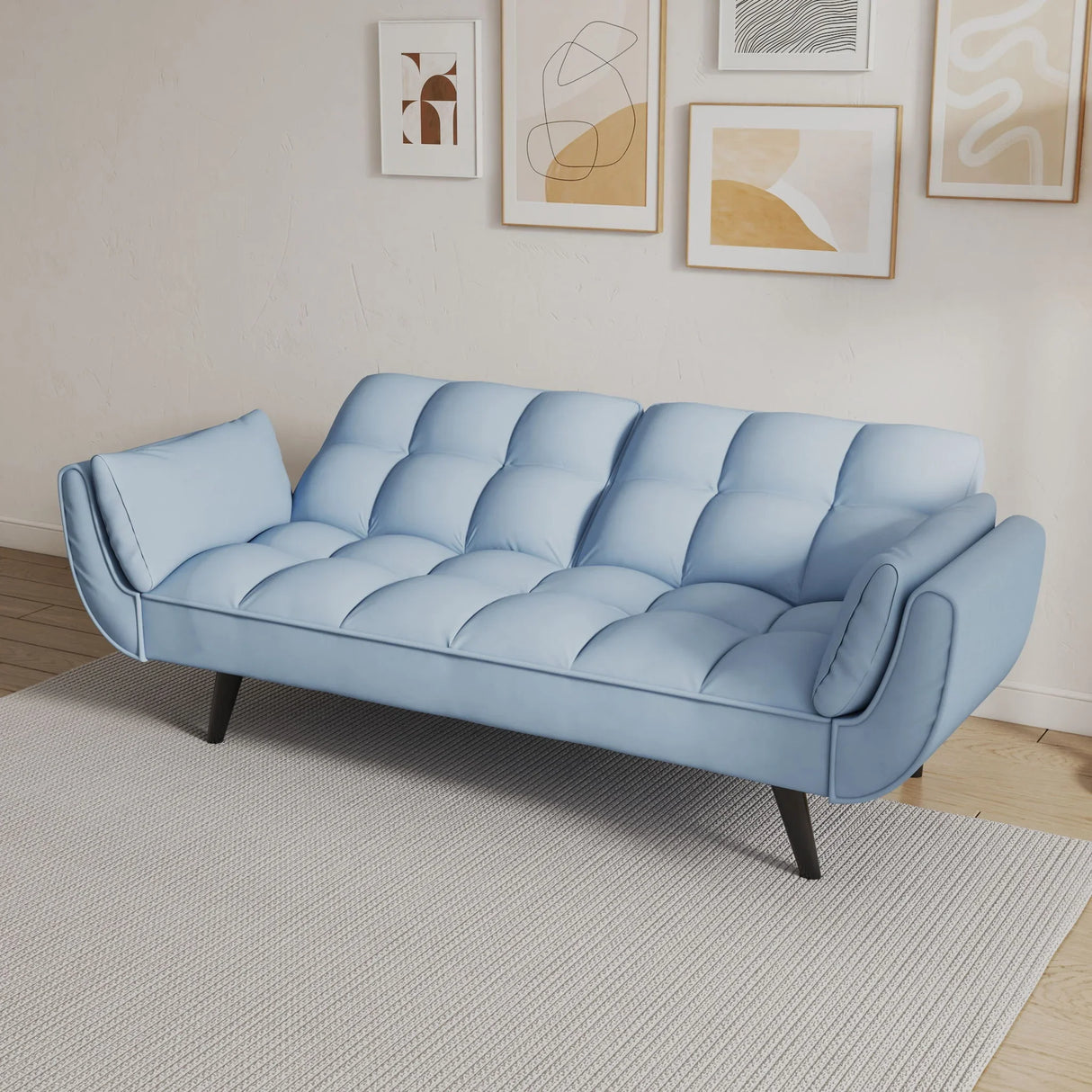 Sofa Soft Two Armrests Throw Pillow Pillow Comfortable Fit Apartment Bedroom Small Space - Furniture Home Direct