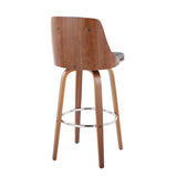 Gianna - Mid Century Modern Fixed Height Barstool With Swivel With Round Footrest (Set of 2) - Furniture Home Direct