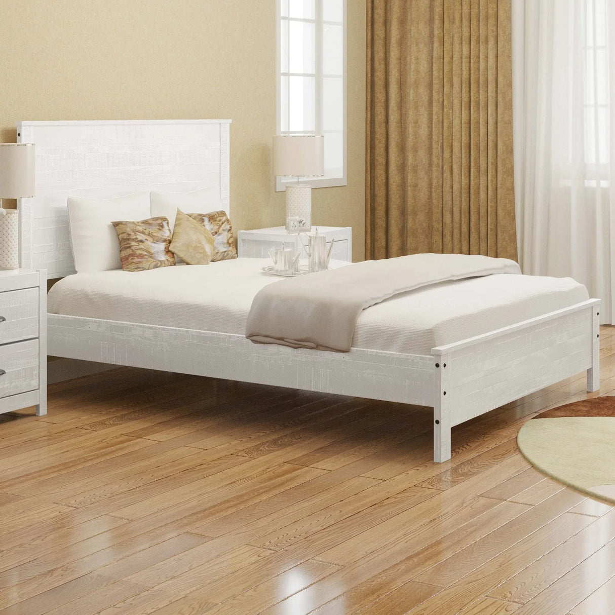 Albany - Bed Frame With Headboard, Heavy Duty Modern Rustic Design - Furniture Home Direct