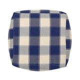Connor - Checkered Square Pouf Ottoman And Floor Cushion - Ivory / Navy - Furniture Home Direct