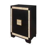 Lively - Nightstand With Glitter Detail And Thick Bar Handle Hardware - Black - Furniture Home Direct