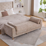 Modern Upholstered End Of Bed Bench With Armrests - Furniture Home Direct