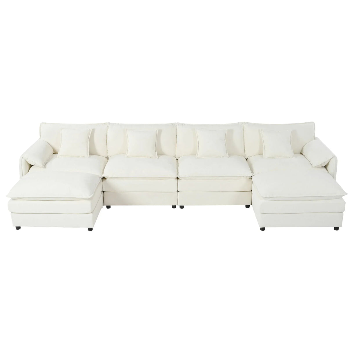 Modern Comfy Deep Seat Modular Sectional Sofa Cloud Couch With Ottoman - Furniture Home Direct