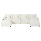 Modern Comfy Deep Seat Modular Sectional Sofa Cloud Couch With Ottoman - Furniture Home Direct