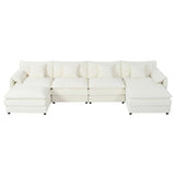 Modern Comfy Deep Seat Modular Sectional Sofa Cloud Couch With Ottoman - Furniture Home Direct