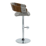 Elisa - Mid Century Modern Adjustable Barstool With Swivel With Rounded T Footrest (Set of 2) - Furniture Home Direct