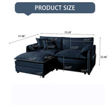 Modern Comfy Deep Seat Modular Sectional Sofa Cloud Couch With Ottoman - Furniture Home Direct