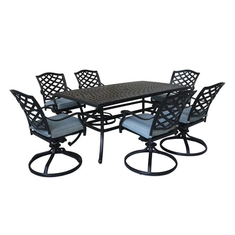 Aluminum Rectangular Dining Set - Furniture Home Direct