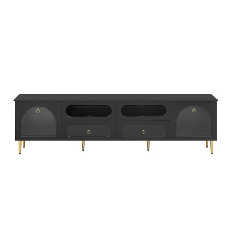 Retro TV Stand With 6 Metal Legs, 2 Cabinets, 4 Drawers And Anti-Tip Device - Furniture Home Direct