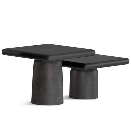 Zachary - 2 Piece Set Cast Aluminum Coffee Table - Black - Furniture Home Direct