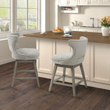 360 Degree Swivel Counter Stool With Silver Detailing - Furniture Home Direct