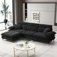 L Shaped Convertible Sectional Sofa 4 Seat Tufted Couch Set With Two Tone Adjust Legs Cloud Movable Ottoman - Furniture Home Direct