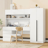 2 Door Storage Desk Wardrobe For Bedroom With Shelves And Drawers - Furniture Home Direct