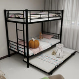 Metal Bunk Bed For Kids, Convertible Bedframe With Ladders & Guardrail - Furniture Home Direct