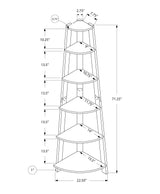 Bookshelf, Bookcase, Etagere, Corner, 5 Tier, For Office, Contemporary & Modern - Taupe - Furniture Home Direct