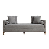 Upholstered Chaise Lounge Indoor With Nailheads, Sleeper Sofa Couch With 4 Throw Pillows & 2 Bolsters, Daybed With Rubberwood Legs - Furniture Home Direct