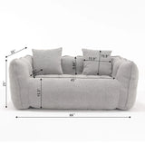 Cozy Beanbag Chair With High Resilience Foam Core For 2 - Furniture Home Direct