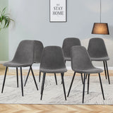 Modern Medieval Style Cushioned Side Chairs Set With Black Metal Legs For Kitchens - Furniture Home Direct