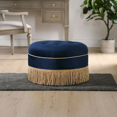 Yolanda - Round Upholstered Accent Ottoman - Furniture Home Direct