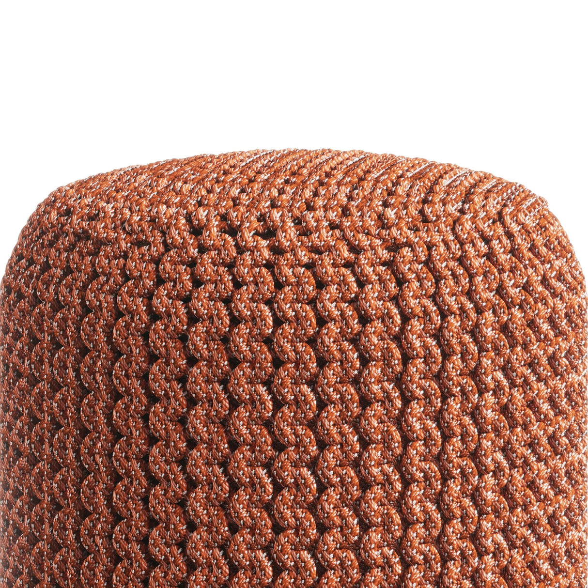 Wynne - Round Knitted Outdoor / Indoor Pouf - Orange - Furniture Home Direct
