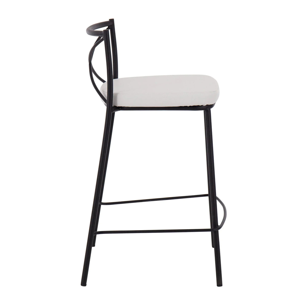 Modern Charlotte - Contemporary Fixed Height Counter Stool (Set of 2) - Furniture Home Direct