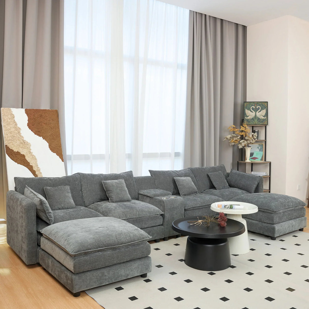 U Shaped Sectional Cloud Couch For Living Room - Furniture Home Direct