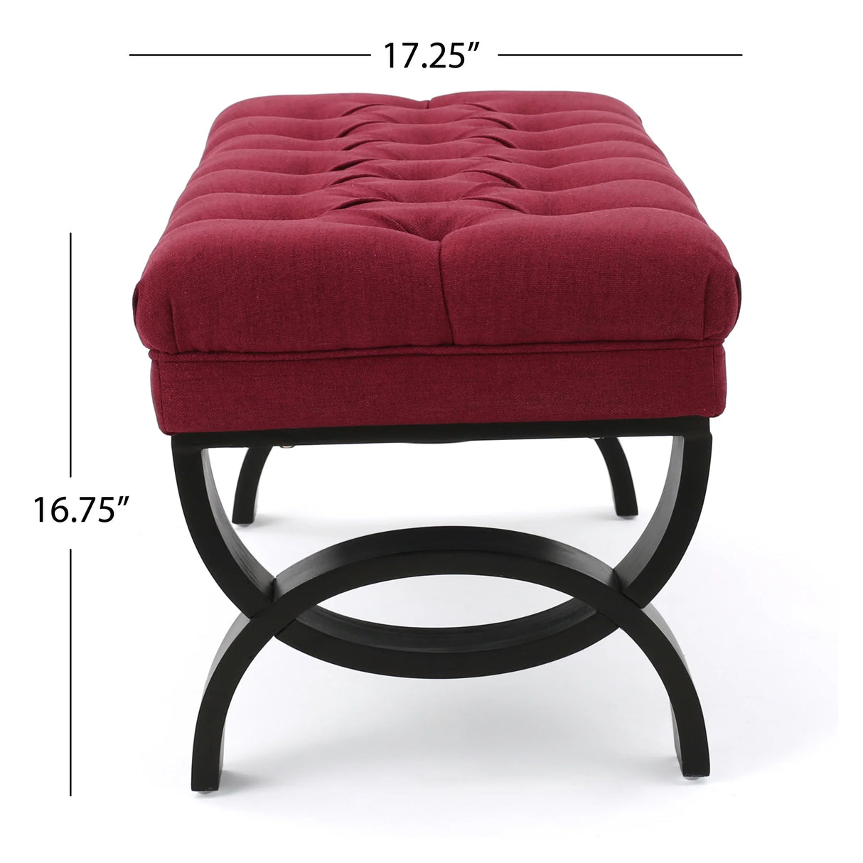 HILTON Bench with Button-Tufted Diamond Stitching - Furniture Home Direct
