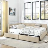 Mid-Century Storage Upholstered Tufted Bed Frame With Backrest And Armrests - Furniture Home Direct