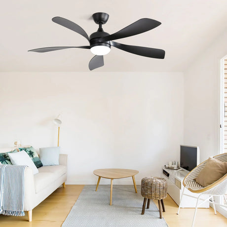 Modern Ceiling Fan With 3 Color Dimmable Light 5 ABS Blades Smart Remote Control Reversible Dc Motor - Furniture Home Direct