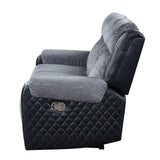 Reclining Sofa Two-Tone Upholstery Premium Gray and Black - Furniture Home Direct