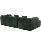 Sectional Sofa Modular Tufted Chenille Upholstery Green - Furniture Home Direct