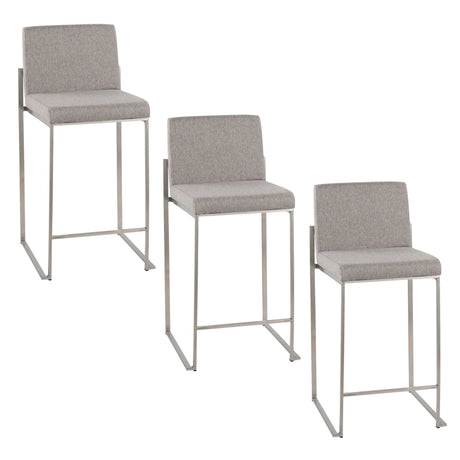 Fuji - Contemporary High Back Counter Stool, Functional Design - Furniture Home Direct